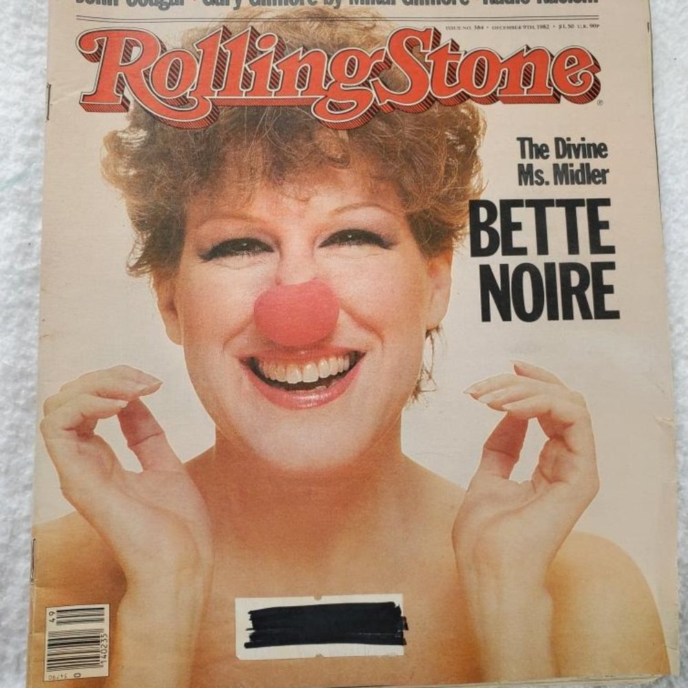 Vintage Rolling Stone Magazine Bette Midler & John Cougar December 1982
